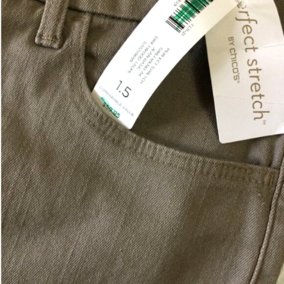 Chico's Size 1.5 or Women 10 Ankle Jeans Perfect Stretch Girlfriend Slim Taupe - Picture 6 of 8